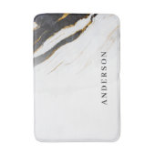 Black White Faux Gold Foil Marble, speciaal gepers Badmat (Voorkant Verticaal)