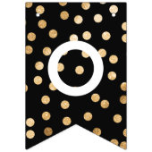 Black White Faux Gold Glitter-Stippen gefeliciteer Vlaggetjes (Tweede vlag)