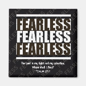 Black White FEARLESS Inspirerend Christelijk Magneet (Voorkant)