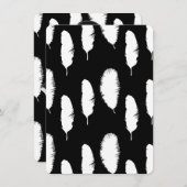 Black White Feathers-Baby shower Kaart (Voorkant / Achterkant)