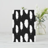 Black White Feathers-Baby shower Kaart (Staand voorkant)