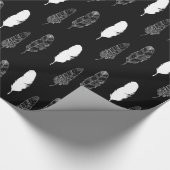 Black White Feathers Cadeaupapier (Hoek)