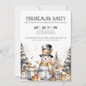 Black White Feestelijke Winter Kerstfeest Kaart (Voorkant)