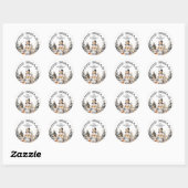 Black White Festive Winter Merry Christmas Ronde Sticker (Vel)