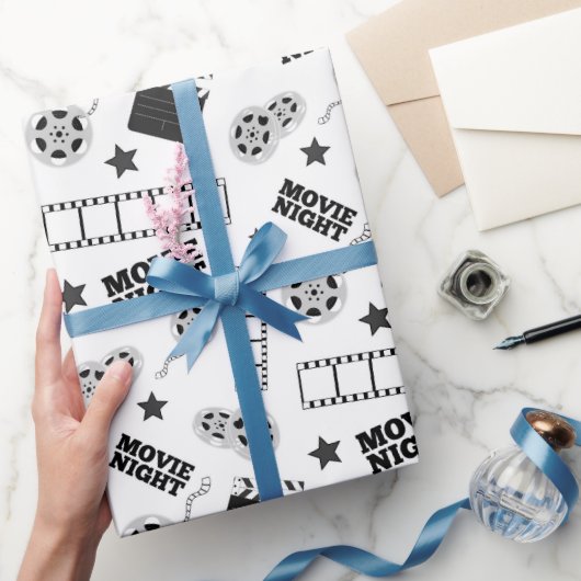 Black white film night party cadeaupapier (Geschenken)