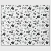 Black white film night party cadeaupapier (Vlak)