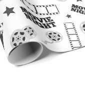 Black white film night party cadeaupapier (Rol Hoek)
