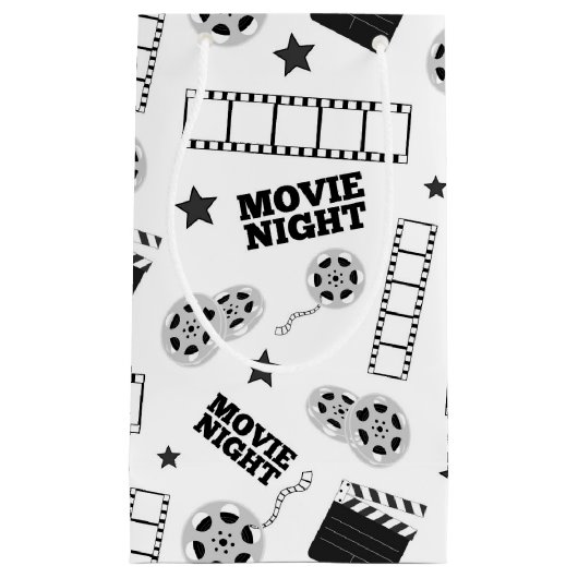 Black white film night party klein cadeauzakje (Voorkant)