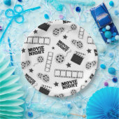 Black white film night party papieren bordje (Feest)