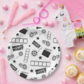 Black white film night party papieren bordje (Feest)