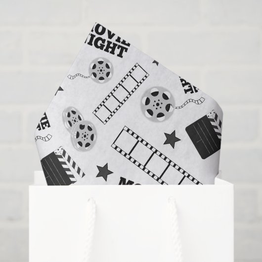 Black white film night party tissuepapier (Cadeauzakje)
