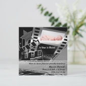 Black White filmster wordt geboren Aankondiging (Staand voorkant)