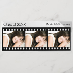 Black White Filmstrip Afstuderen Aankondiging