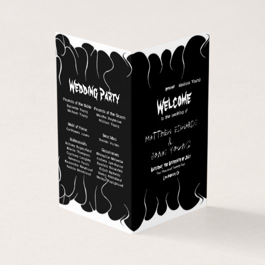 Black & White Fire Ceremony Programma Trouwen (Buitenkant)