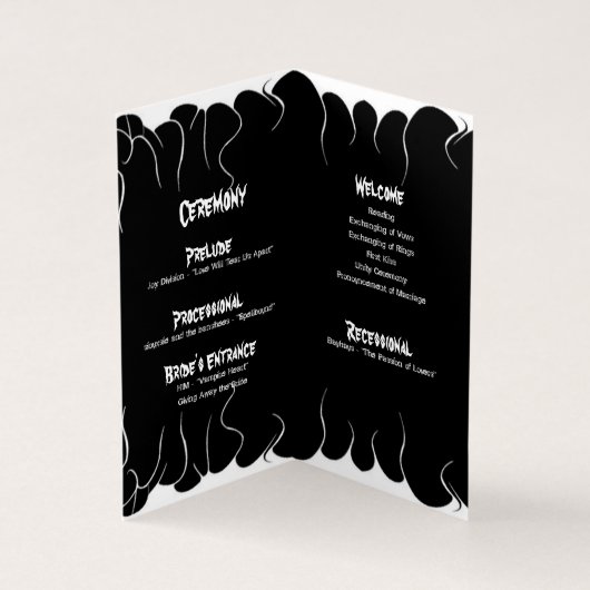 Black & White Fire Ceremony Programma Trouwen (Binnen)