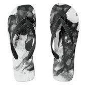 Black White Fire Smoke Moderne Teenslippers (Voetbed)