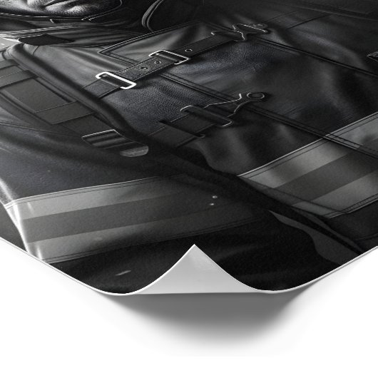 Black & White Firefighter Hero Fireman Tribute Poster (Hoek)