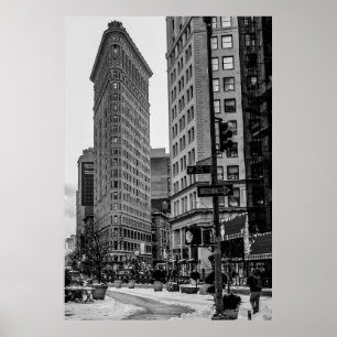 Black & White Flatiron Building Foto van NYC Poster