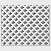 Black White Fleur-de-lis Cadeaupapier (Vlak)