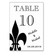 Black White Fleur de Lis Table Number Card Kaart (Achterkant)
