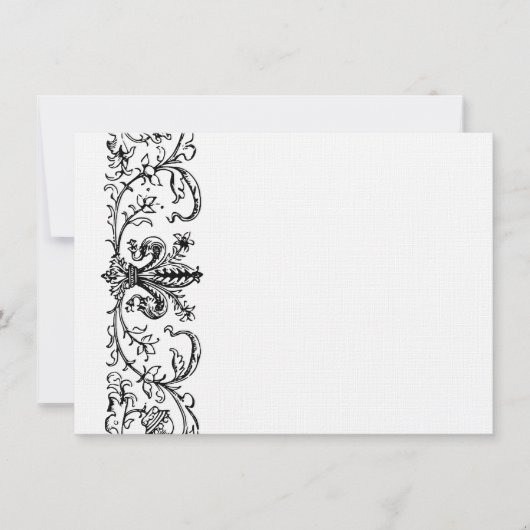 Black White Fleur Speciaal bedankt Opmerking Notitiekaartje (Voorkant)