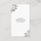 Black White Floral Arch Hand Drawn fotograaf Visitekaartje (Achterkant)