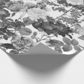 Black White Floral Cadeaupapier (Hoek)
