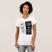 Black & White Floral Contrast Art | Minimalist T-shirt (Voorkant volledig)