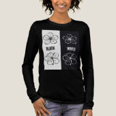 Black White Floral Contrast Art Tri-Blend Shirt (Voorkant)