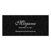 Black & White Floral Damast Haarstylist Services Reclamekaart (Voorkant)