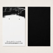 Black White Floral Earring Holder Custom Jewels Visitekaartje (Voorkant /achterkant)