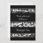 Black White Floral Elopement-aanroepkaarten Aankondiging (Voorkant)
