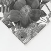 Black White Floral Fleece Deken (Hoek)