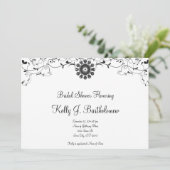 Black White Floral Flourish Vrijgezellenfeest Kaart (Staand voorkant)