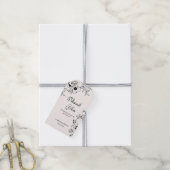 Black White Floral Garden Wedding Thank You Cadeaulabel (Met Touw)