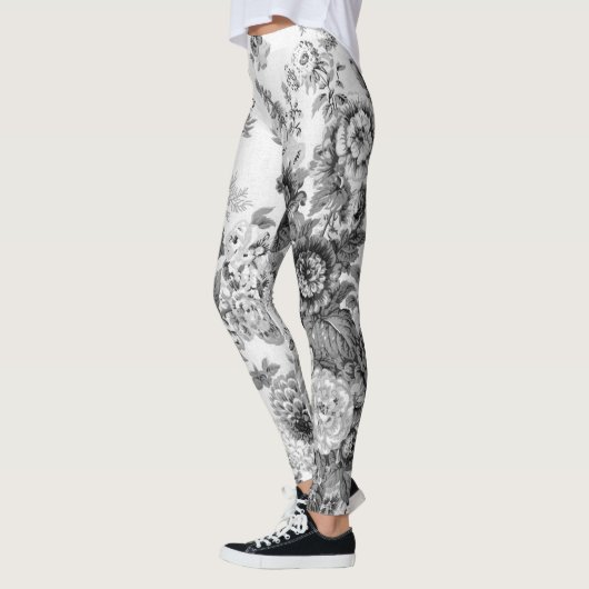 Black White Floral Leggings (Links)