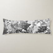 Black White  Floral Lichaamskussen (Voorkant)