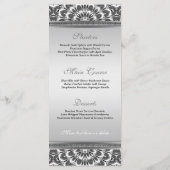 Black White Floral Mandala Wedding Menu Kaart (Achterkant)