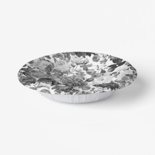 Black White Floral Papieren Kommen