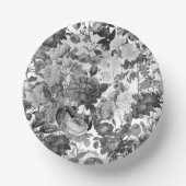 Black White Floral Papieren Kommen (Voorkant)