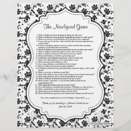 Black White Floral Pas getrouwd Vrijgezellenfeest