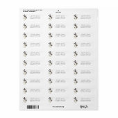 Black & White Floral Return Address Label 2 (Full Sheet)