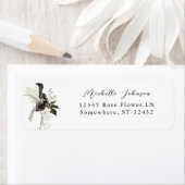 Black & White Floral Return Address Label 3 (Insitu)