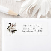Black & White Floral Return Address Label 5 (Insitu)