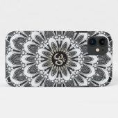 Black+White Floral Silver Om Hoesje-Mate iPhone 5 Case-Mate iPhone Case (Achterkant (horizontaal))