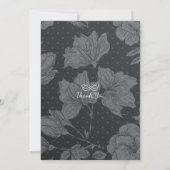 Black White Floral String Light Bachelorette Party Kaart (Achterkant)