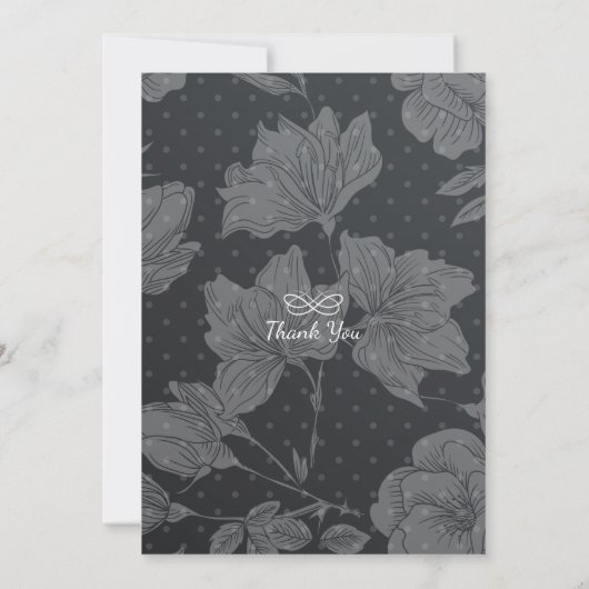 Black White Floral String Light Bachelorette Party Kaart (Achterkant)