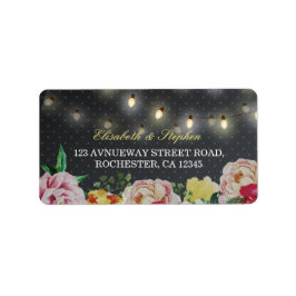 Black White Floral String Light Polka Dots Wedding Etiket