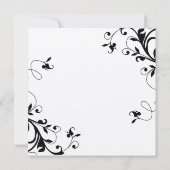 Black White Floral Swirls Rehearsal Dinner Invite Kaart (Achterkant)