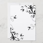 Black White Floral Swirls Rehearsal Dinner Invite Kaart (Achterkant)